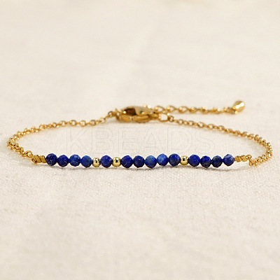 Natural Lapis Lazuli Beads Link Bracelets AL8612-6-1