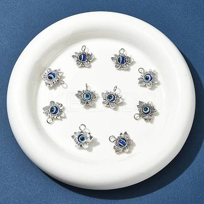 10Pcs Evil Eye Alloy Resin Pendants PALLOY-FS00058-02-1