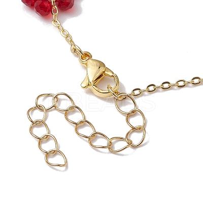 Electroplated Glass Flower Links Bracelets BJEW-JB10265-1