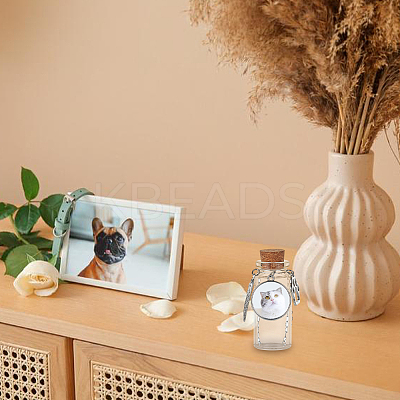 Transparent Glass Empty Bottles with Alloy Charms AJEW-DR00027-1