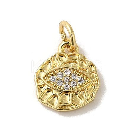 Brass Micro Pave Cubic Zirconia Charms KK-M283-19C-01-1