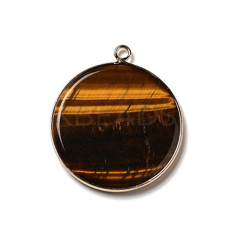 Natural Tiger Eye Pendants G-A213-01G-09-1