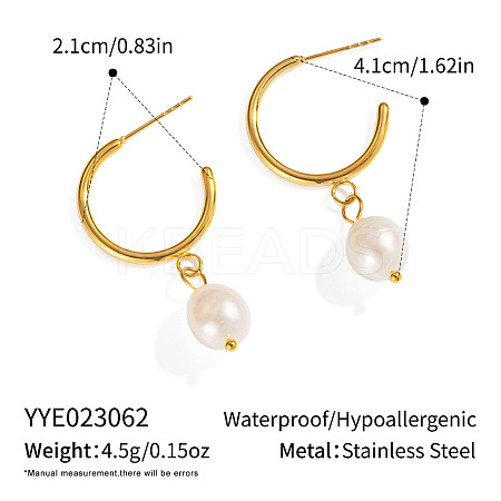 Stainless Steel Round Dangle Stud Earringss LS-ZU9248-1-1