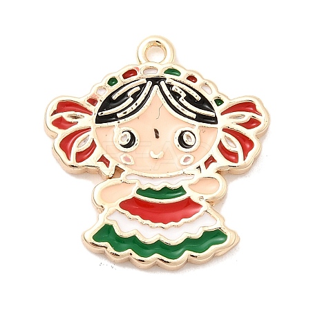 Brass Colorful Enamel Pendants KK-A277-34G-1