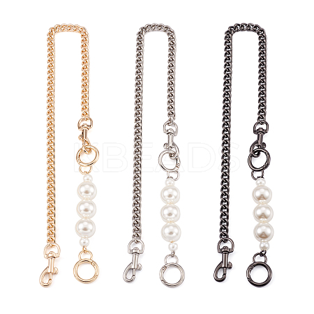 3 Sets 3 Colors Zinc Alloy Curb Chain Bag Straps FIND-GN0001-23-1