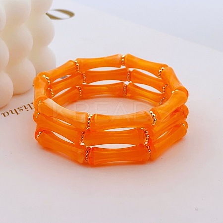 Acrylic Bamboo Joint Beaded Bracelets for Women FS-WG26A21-15-1