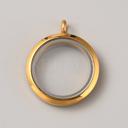 304 Stainless Steel Locket Pendants STAS-WH0043-21C-G-1