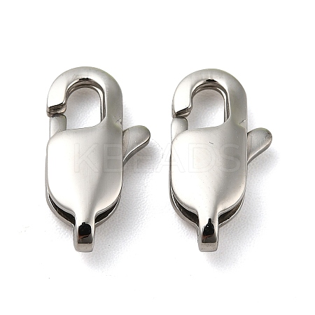 Tarnish Resistant 304 Stainless Steel Lobster Claw Clasps STAS-F094-05A-P-1