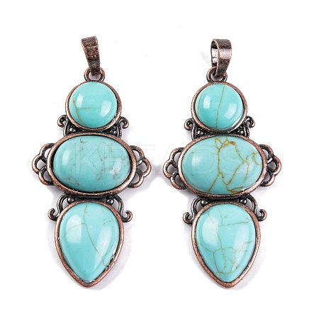 Synthetic Turquoise Pendants G-Q158-04-04-1