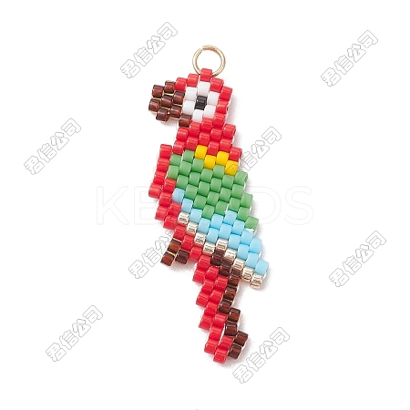 MIYUKI Handmade Japanese Glass Seed Beaded Parrot Pendants PALLOY-SZ00003-1
