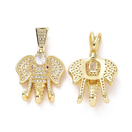 Brass Micro Pave Cubic Zirconia Pendants ZIRC-F134-27G-02-1