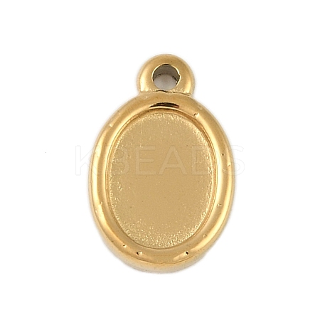 Ion Plating(IP) 304 Stainless Steel Rack Plating Pendant Cabochon Settings STAS-U019-40G-1