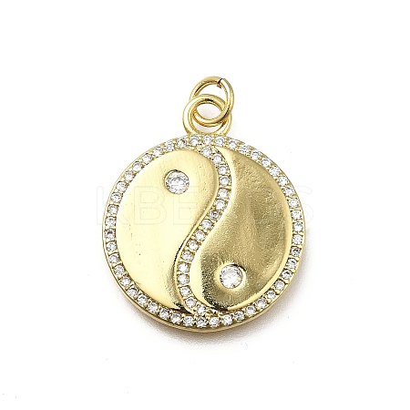 Brass Micro Pave Cubic Zirconia Pendants KK-C090-27G-1