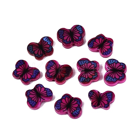 Printed Natural Freshwater Shell Beads SHEL-Q029-11C-1