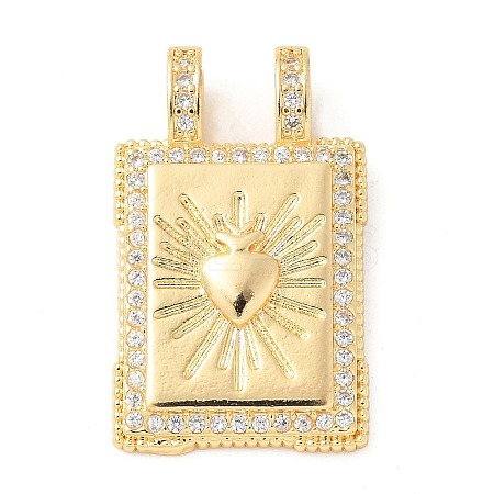 Brass Micro Pave Cubic Zirconia Pendants KK-U053-20G-05-1