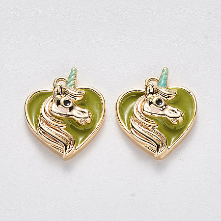 Brass Enamel Pendants KK-T049-025G-01-NF-1