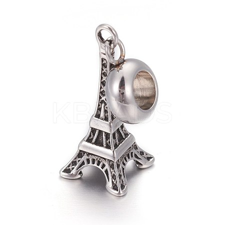 Retro 304 Stainless Steel European Style Dangle Charms LS-OPDL-L013-44AS-1