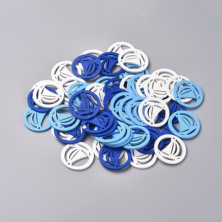 Nautical Theme Wood Pendants WOOD-WH0100-05-1