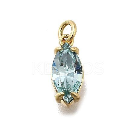 Horse Eye Brass with Glass Charms KK-G525-04G-01-1