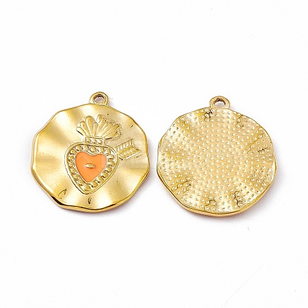 PVD Vacuum Plating 201 Stainless Steel Enamel Pendants STAS-J401-VC1022-1