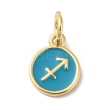 Real 18K Gold Plated Brass Enamel Charms KK-L216-001G-C05-1