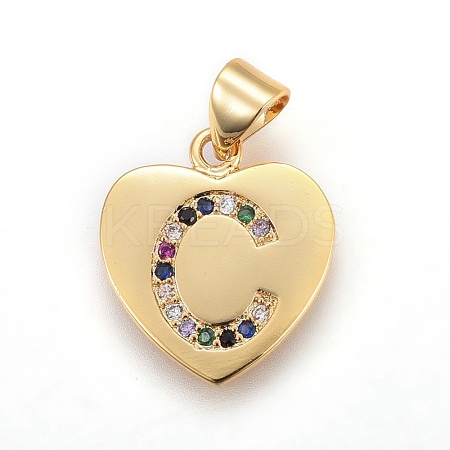 Brass Micro Pave Cubic Zirconia Pendants ZIRC-F093-57G-C-1