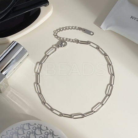 Stainless Steel Paperclip Chain Anklets for Women RC7238-2-1