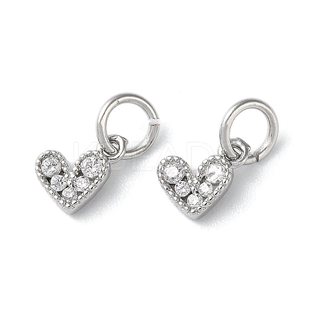 Rack Plating Brass Micro Pave Cubic Zirconia Pendants KK-P245-02P-1