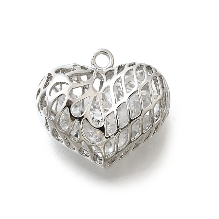 Brass with Cubic Zirconia Pendants KK-E792-30P-01-1