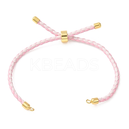 Adjustable Round Braided Microfiber Leather Cord Bracelet Making KK-CBAC260-01G-26-1