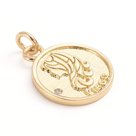 Brass Micro Pave Cubic Zirconia Pendants ZIRC-E164-34A-G-1