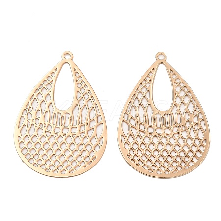Long-Lasting Plated Brass Filigree Pendants KK-K336-33KCG-1