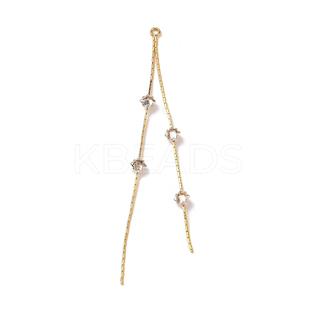 Brass Micro Pave Clear Cubic Zirconia Big Pendants KK-G510-19G-1