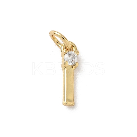 Brass Pave Clear Cubic Zirconia Charms KK-A273-01G-I-1