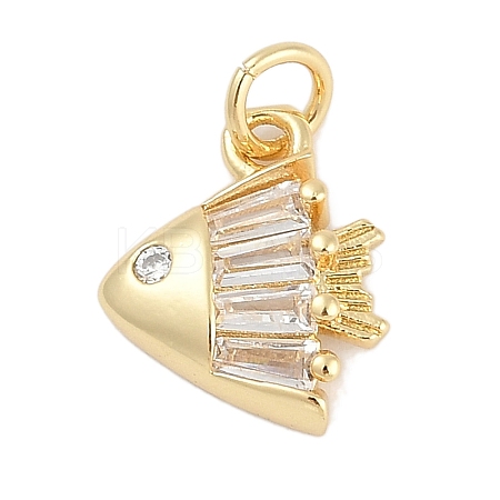 Brass Micro Pave Cubic Zirconia Pendants KK-Q028-60G-1