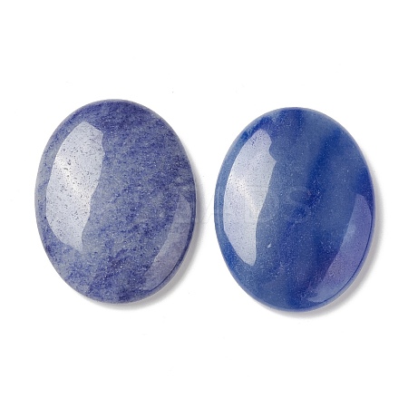 Dyed & Heated Natural Blue Aventurine Worry Stone for Anxiety Therapy G-B036-01G-1