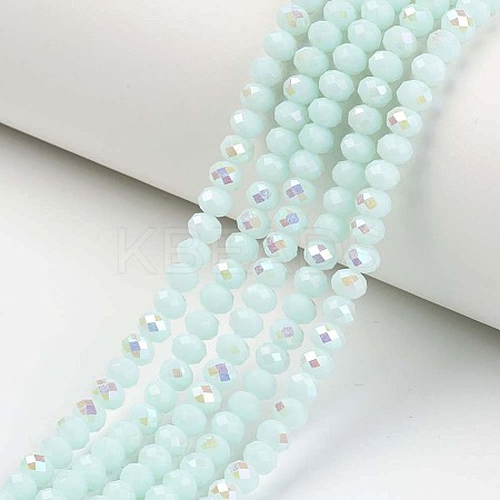 Electroplate Opaque Solid Color Glass Beads Strands EGLA-A034-P2mm-L09-1