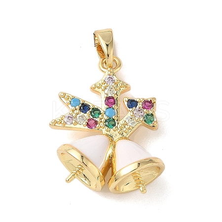 Christmas Brass Micro Pave Cubic Zirconia Pendant Peg Bails LS-KK-K305-09G-1