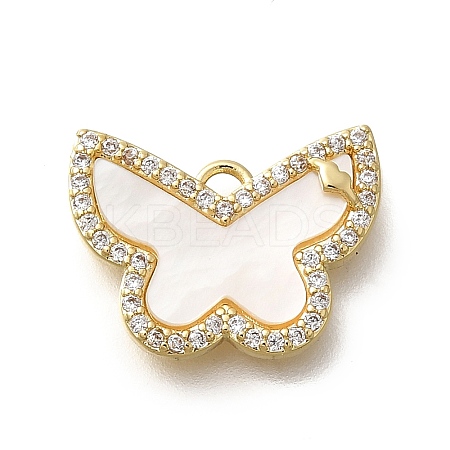 Brass Micro Pave Cubic Zirconia Pendants KK-Q035-05G-1