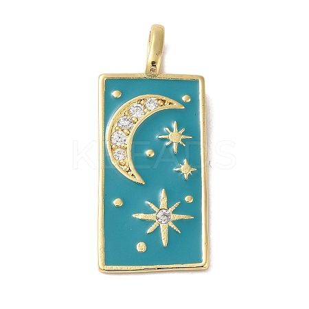 Rack Plating Brass & Cubic Zirconia Pendants KK-L216-008G-01-1
