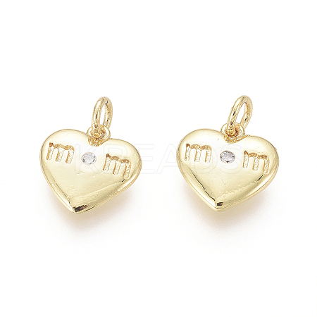 Golden Plated Brass Charms ZIRC-L087-041G-1