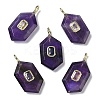 Natural Amethyst Faceted Pendants G-F819-01G-03-1
