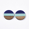 Tri-color Resin & Walnut Wood Pendants RESI-S358-78K-2