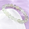 Natural Prehnite Round Beaded Stretch Bracelets for Men Women BJEW-G743-01F-3
