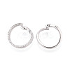 Brass Micro Pave Clear Cubic Zirconia Ring Hoop Earrings EJEW-T048-38P-2