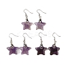 Natutal Amethyst Dangle Earrings EJEW-F343-C09-1