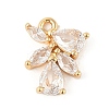 Brass Micro Pave Clear Cubic Zirconia Charms KK-R219-31G-1