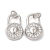 Brass Micro Pave Cubic Zirconia Pendants KK-C028-05P-1