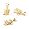 Brass Micro Pave Clear Cubic Zirconia Pendants LS-ZIRC-P094-14G-RS-1