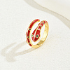 Brass Cubic Zirconia Snake Rings for Women RM7588-2-1
